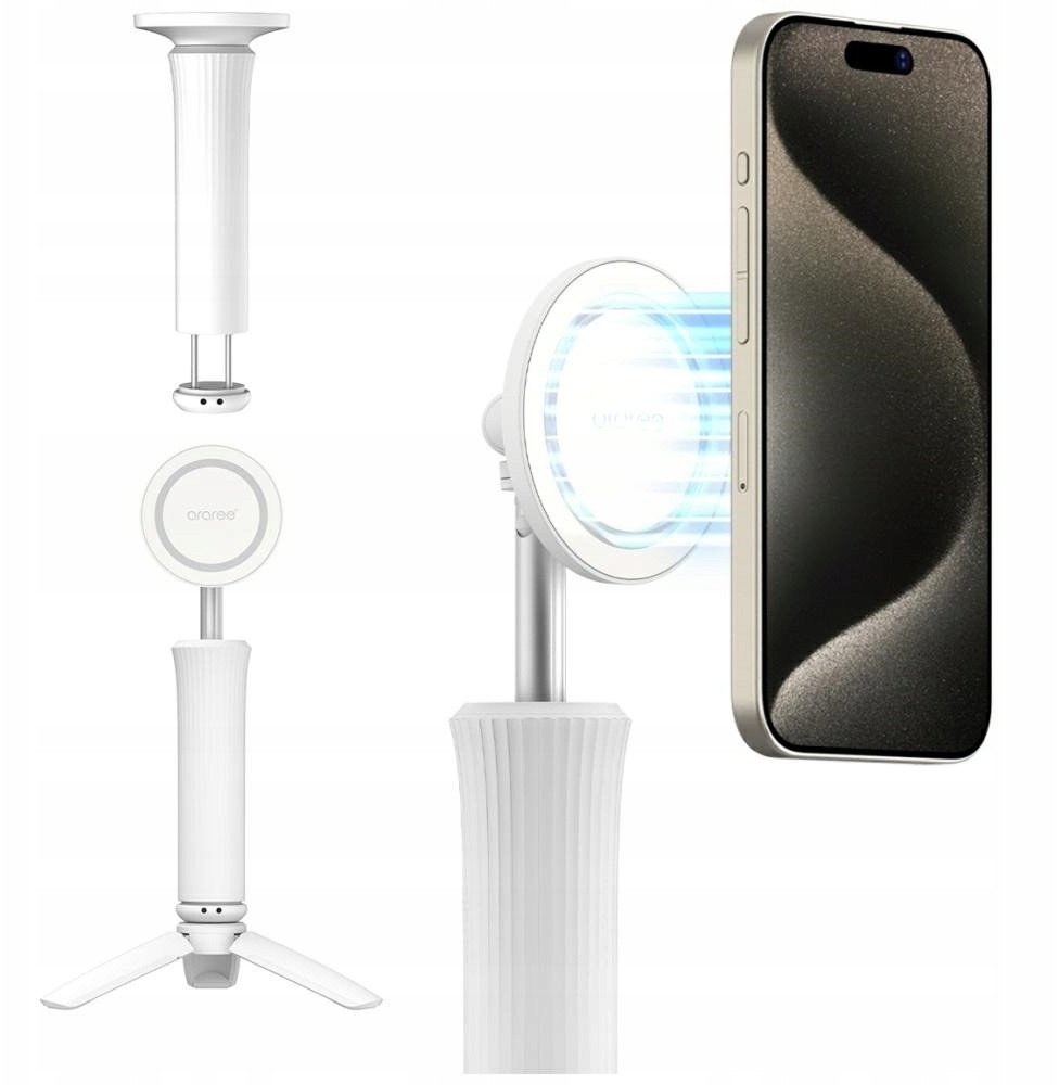Selfie Stick Araree Magfie Pod Lite Tripod MagSafe white