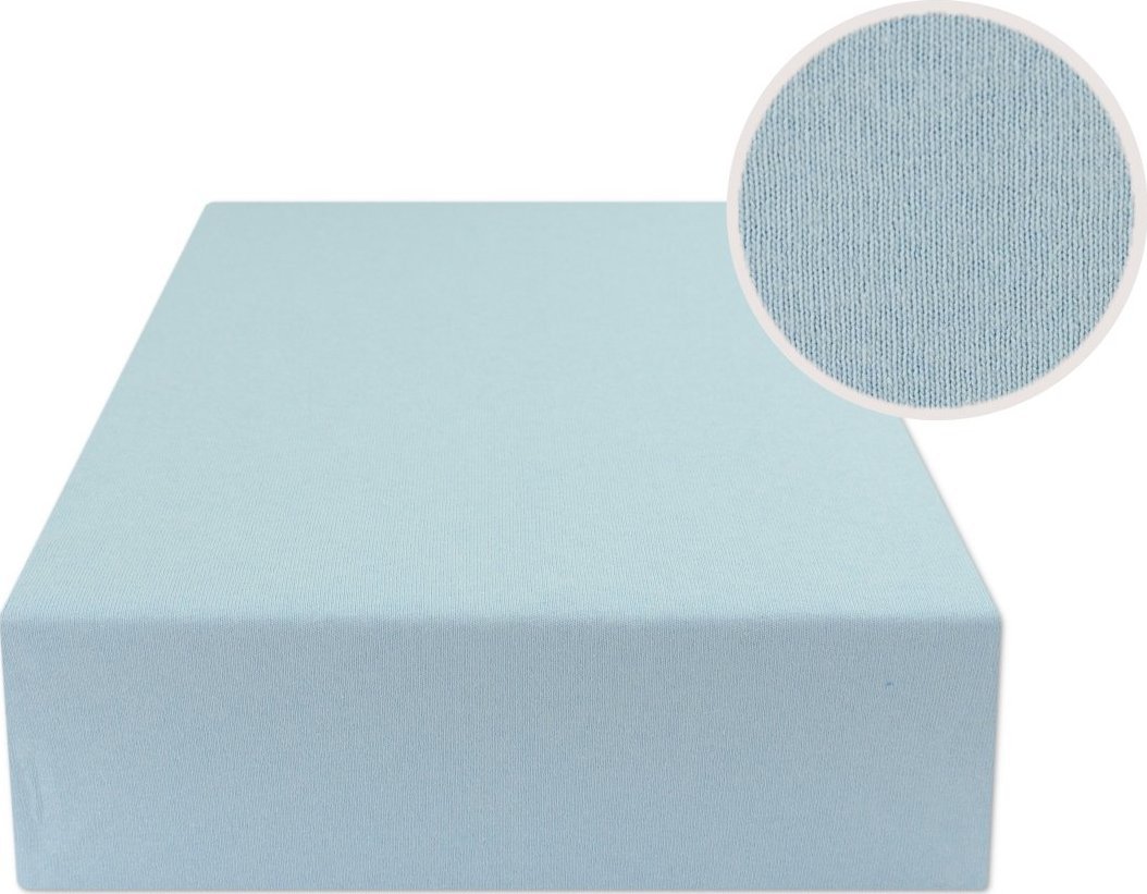 estilex Prześcieradło Z Gumką 160X200 Jersey Jasny Niebieski