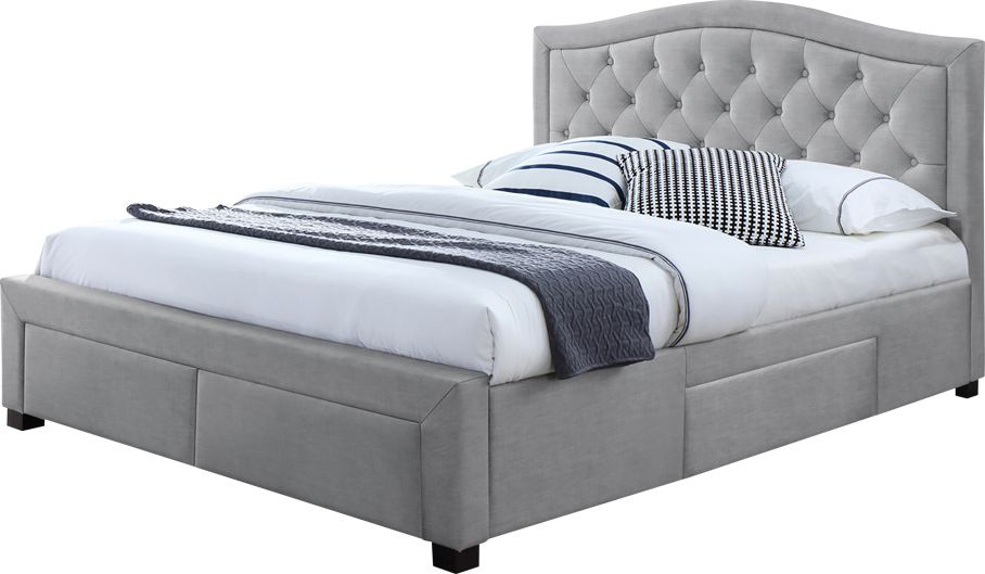 Selsey SELSEY Łóżko tapicerowane Elvas z czterema szufladami 140x200