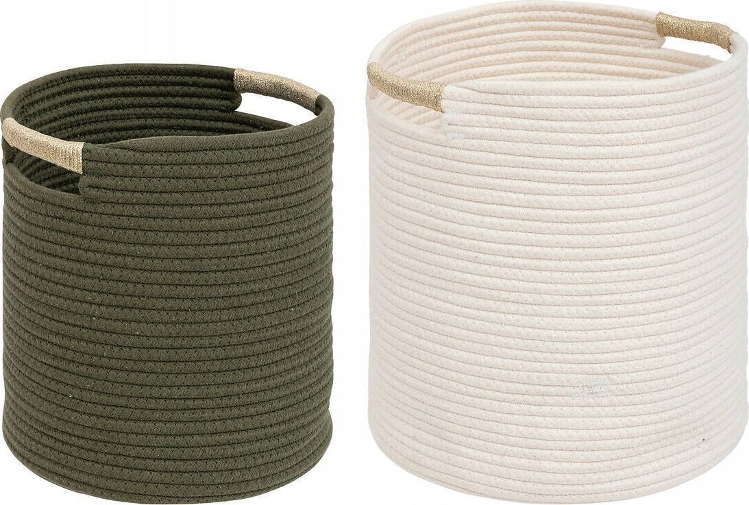 Atmosphera Kosze do przechowywania z bawełnianej plecionki TROPICAL, 2 sztuki