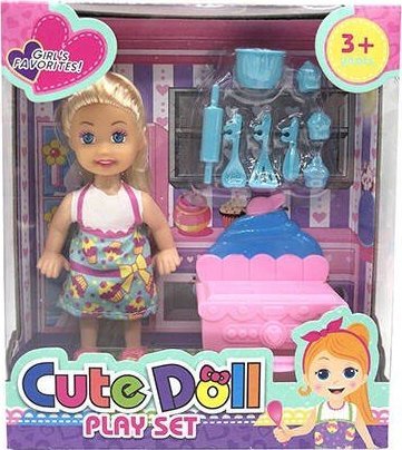 Icom Poland LALKA 13 CM. KUCHARECZKA + AKCESORIA