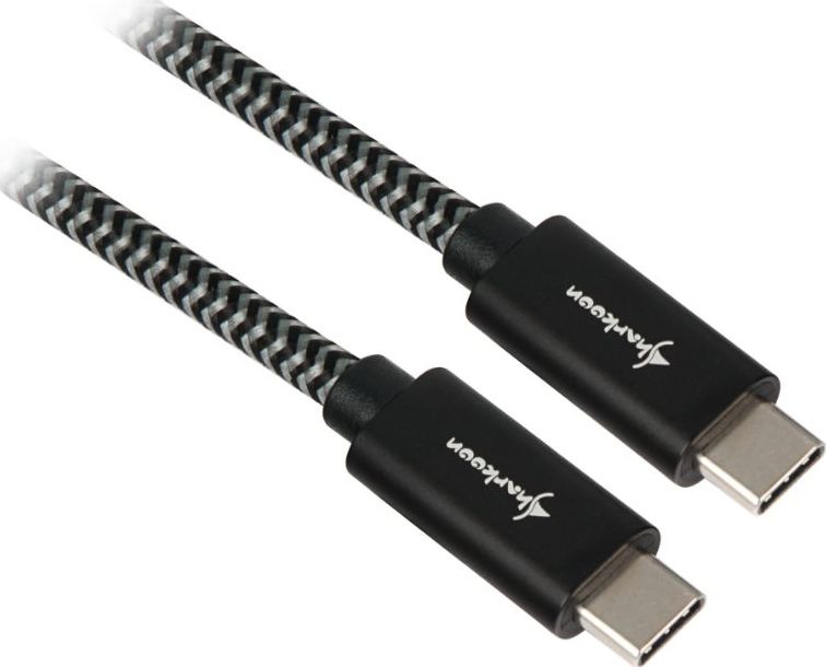 Kabel USB Sharkoon USB-C - USB-C 1 m Czarno-biały (4044951027064)