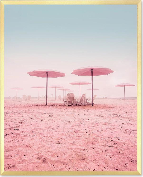 ART-POL Obraz na płótnie różowe parasole na plaży