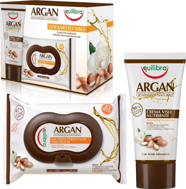 Equilibra Mały arganowy zestaw do pielęgnacji twarzy