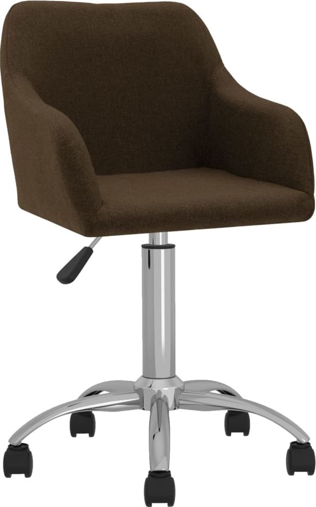vidaXL Obrotowe krzesło stołowe, ciemnobrązowe, obite tkaniną
