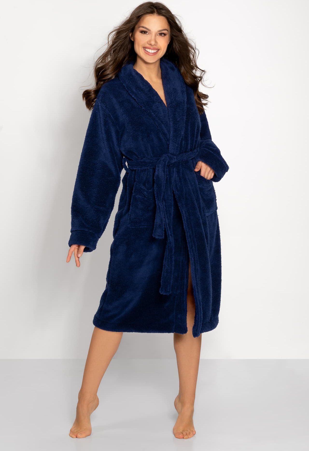 Momenti Per Me Szlafrok Josephine Long Navy (Rozmiar XXL)