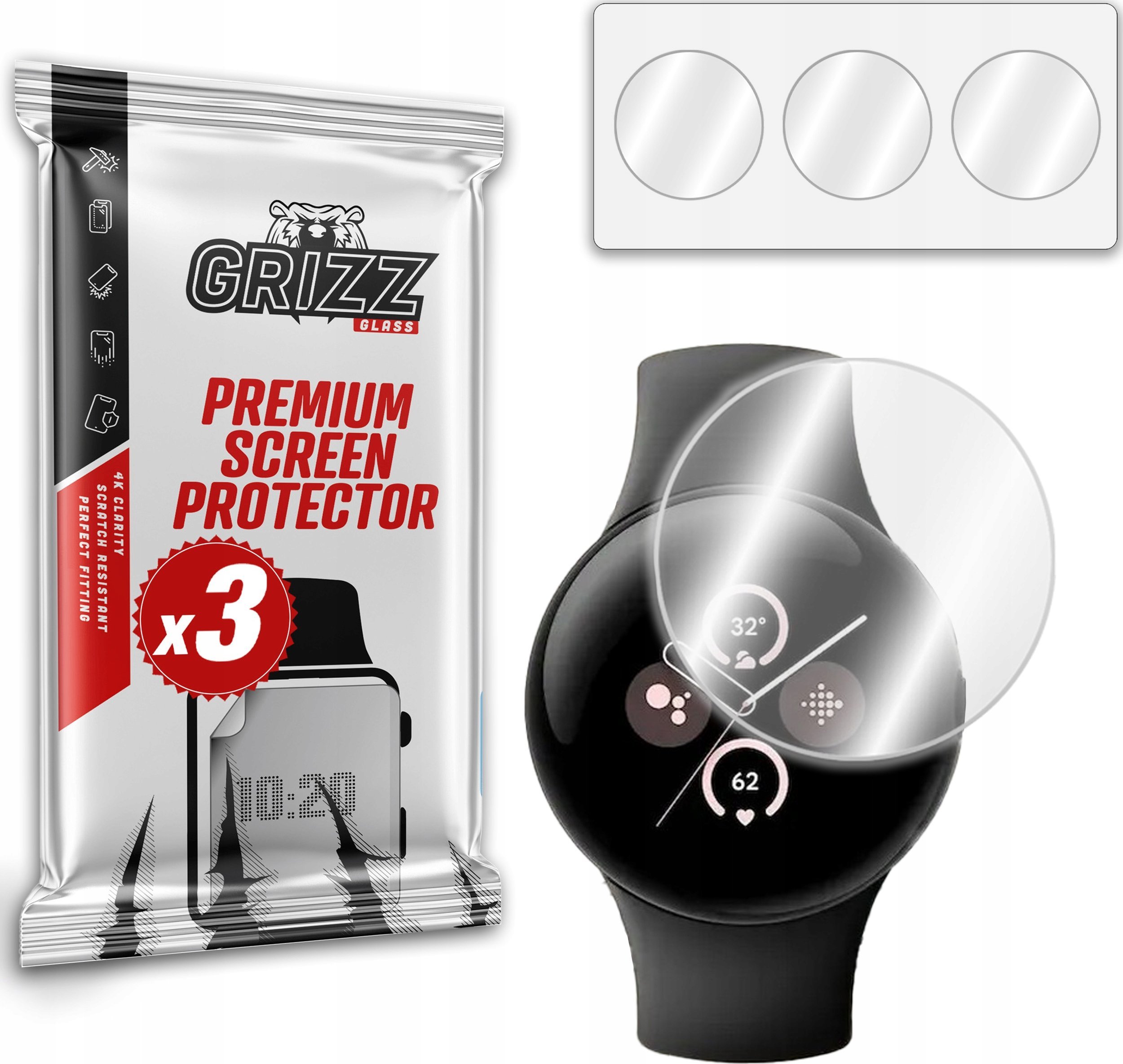 GrizzGlass Folia hydrożelowa GrizzGlass Hydrofilm do Google Pixel Watch 2