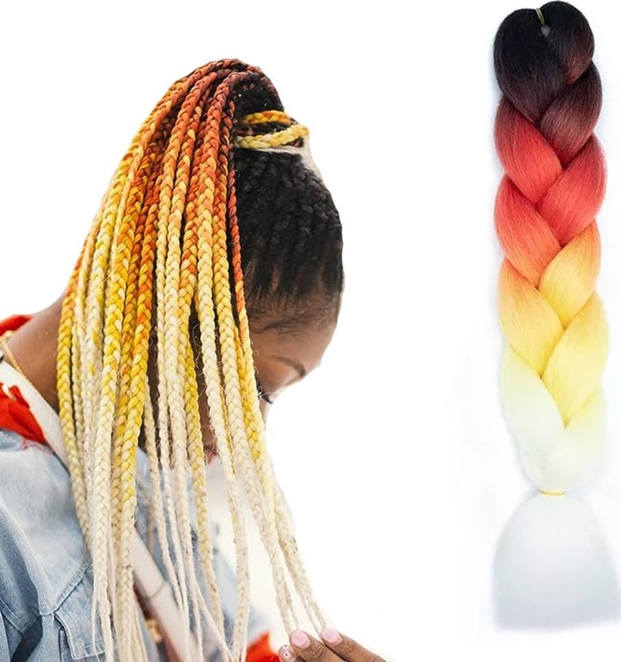 Mawe SYNTETYCZNE WŁOSY WARKOCZYKI 4-KOLORY PASMA