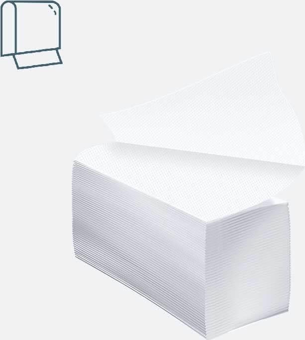 Luna Smart – Ręcznik papierowy ZZ, składka 3-panelowa, 2-warstwy, celuloza – Biały