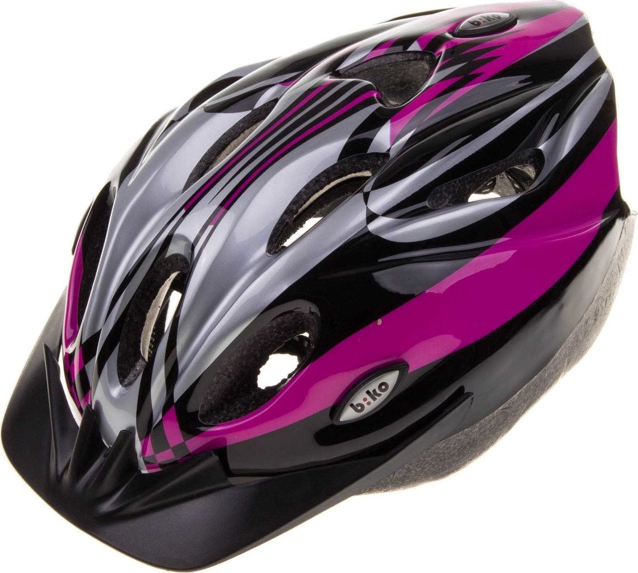 Biko Kask Biko BASIC czarny-srebrny-fiolet -HM-BI302-1 r. M