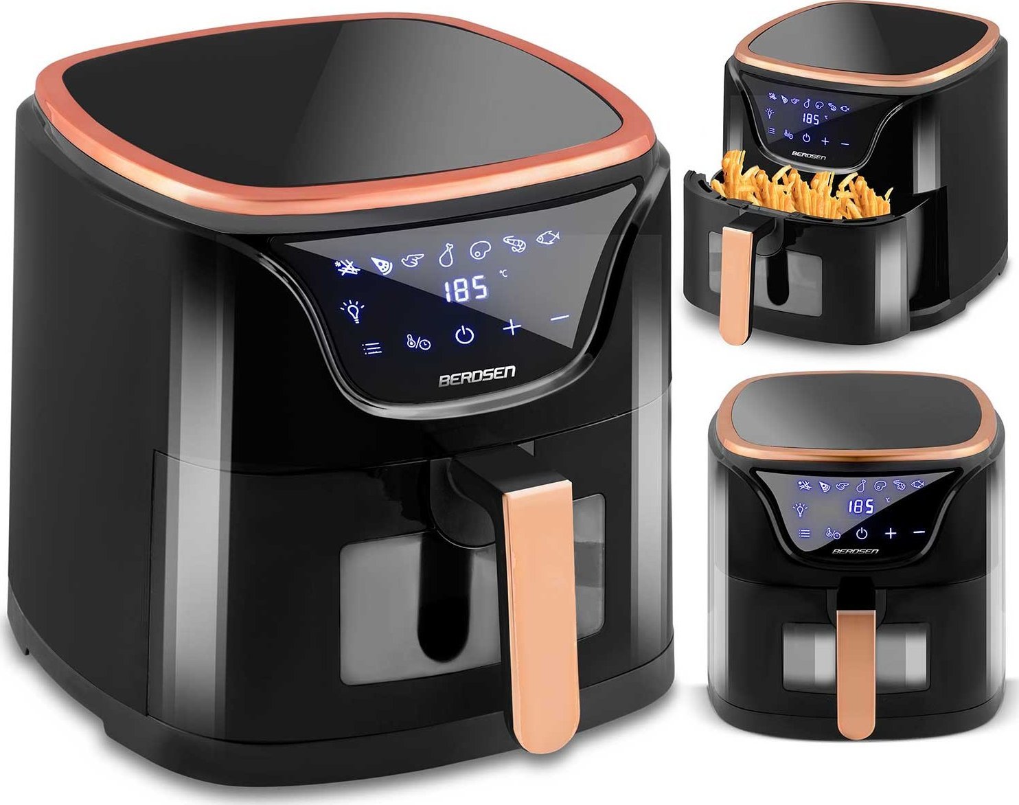 Frytkownica beztłuszczowa Berdsen Air fryer BD-652 czarno-złota