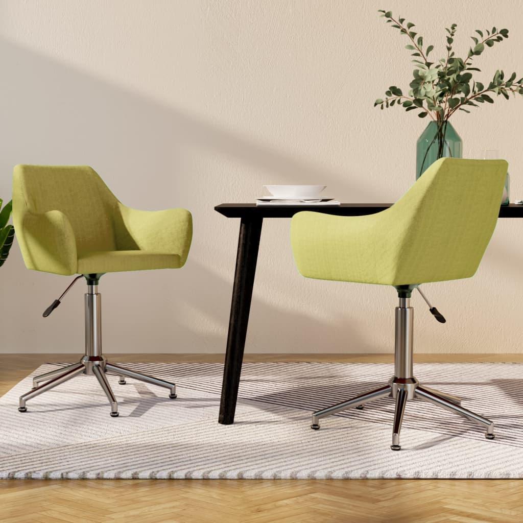 vidaXL vidaXL Obrotowe krzesła stołowe, 2 szt., zielone, obite tkaniną