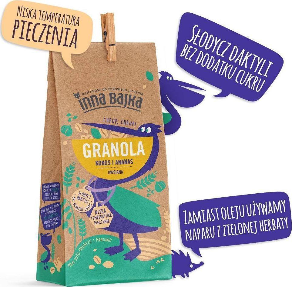 Inna Bajka Granola kokosowa z ananasem 65 g