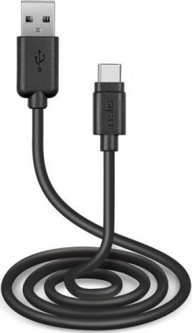 Kabel USB SBS Mobile USB-A - USB-C 3 m Czarny (1027853)