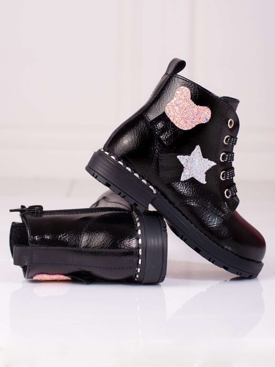 Shelovet Botki dziewczęce Shelovet czarne : Rozmiar - 24