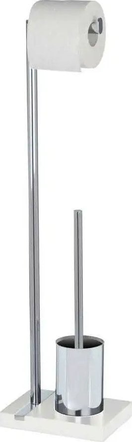 Wenko Stojak na papier toaletowy i szczotkę do WC, NOBLE WHITE - 2 w 1, WENKO
