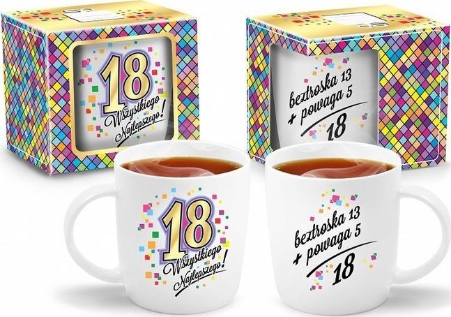 BGtech Kubek Mozaika 330 ml 18 Lat Najlepszego