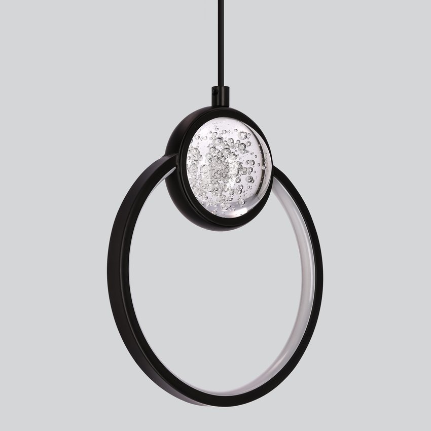 Lampa wisząca Candellux LACRIMA lampa wiszaca 20cm czarny 15W LED 3000K maskownica biała 31-35592