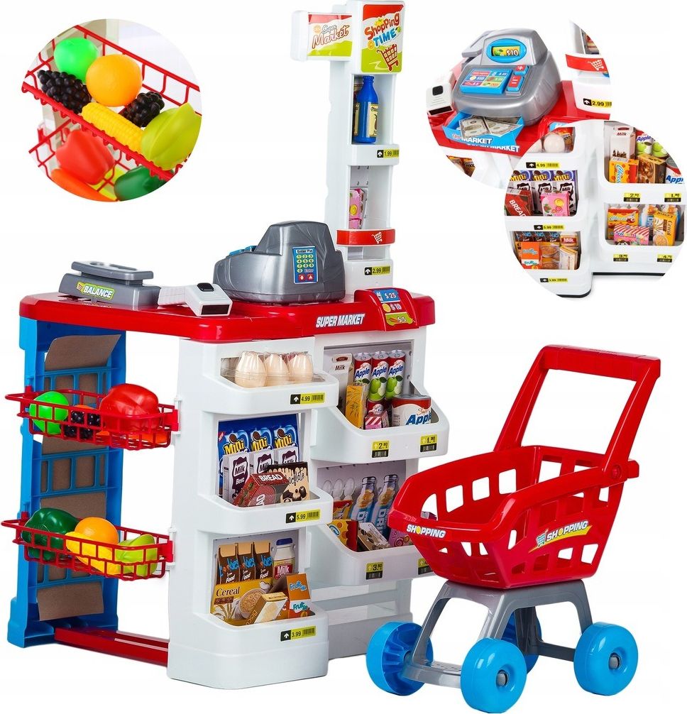 Multistore Supermarket sklep stragan dla dzieci kasa wózek