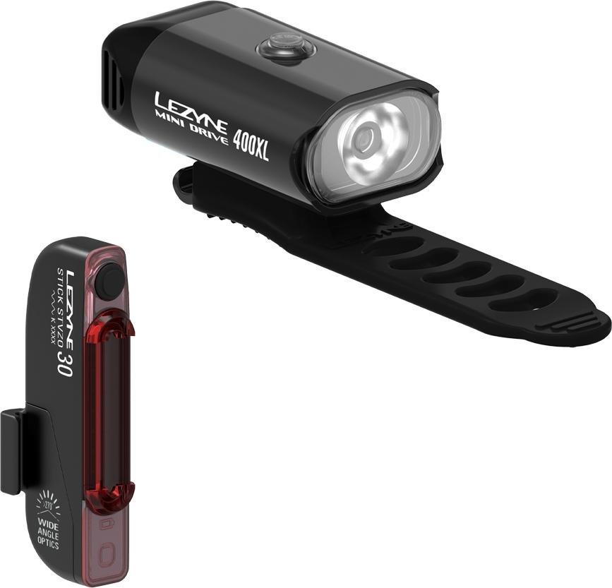 Lezyne Zestaw lampki LEZYNE MINI DRIVE 400 przód 400 lumenów, STICK tył 30 lumenów, usb czarne