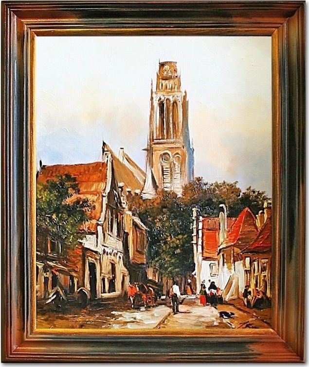 GO-BI Obraz Architektura ręcznie malowany 53x64cm uniwersalny