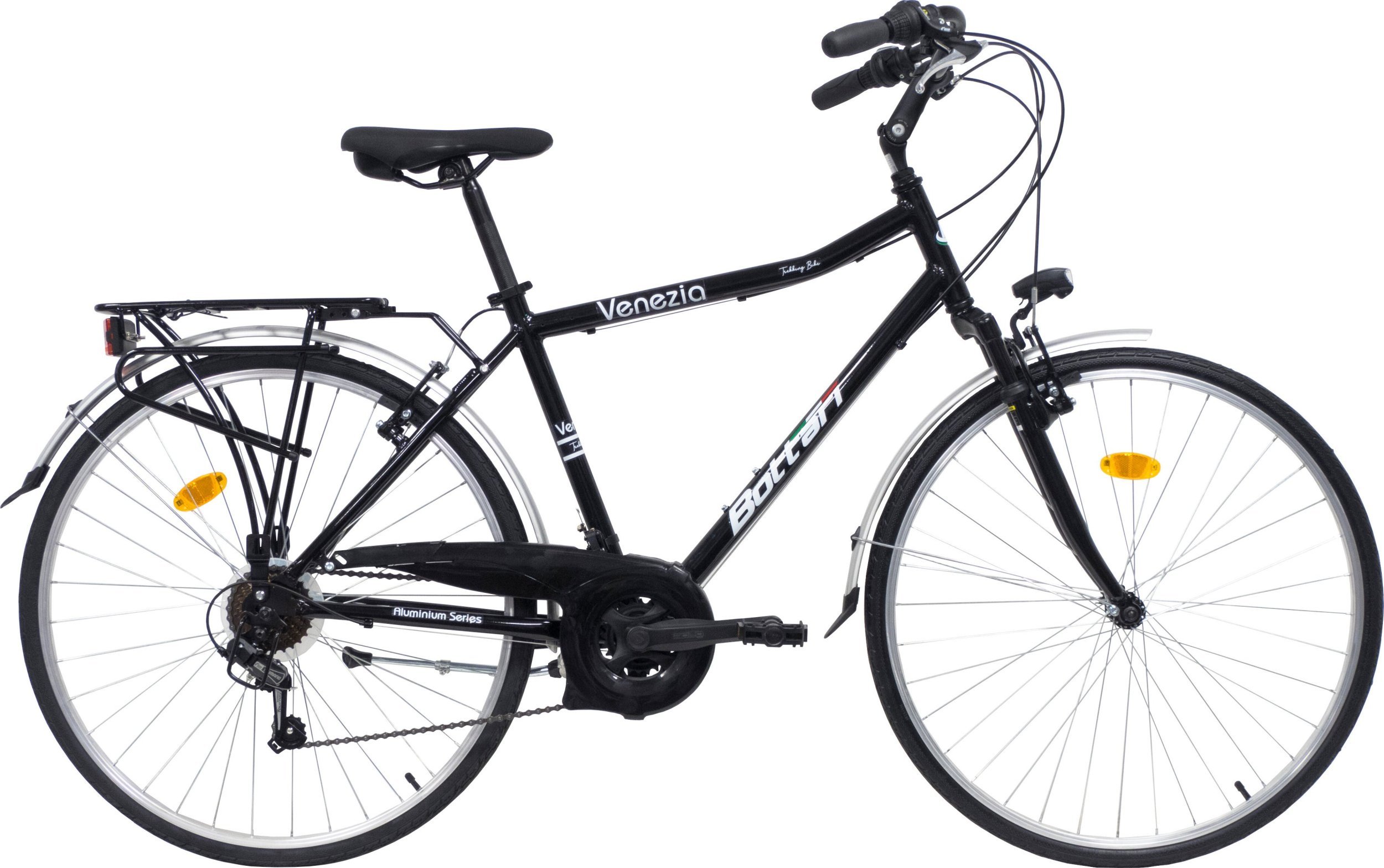 Men's city bike BOTTARI VENEZIA, size 28, black.