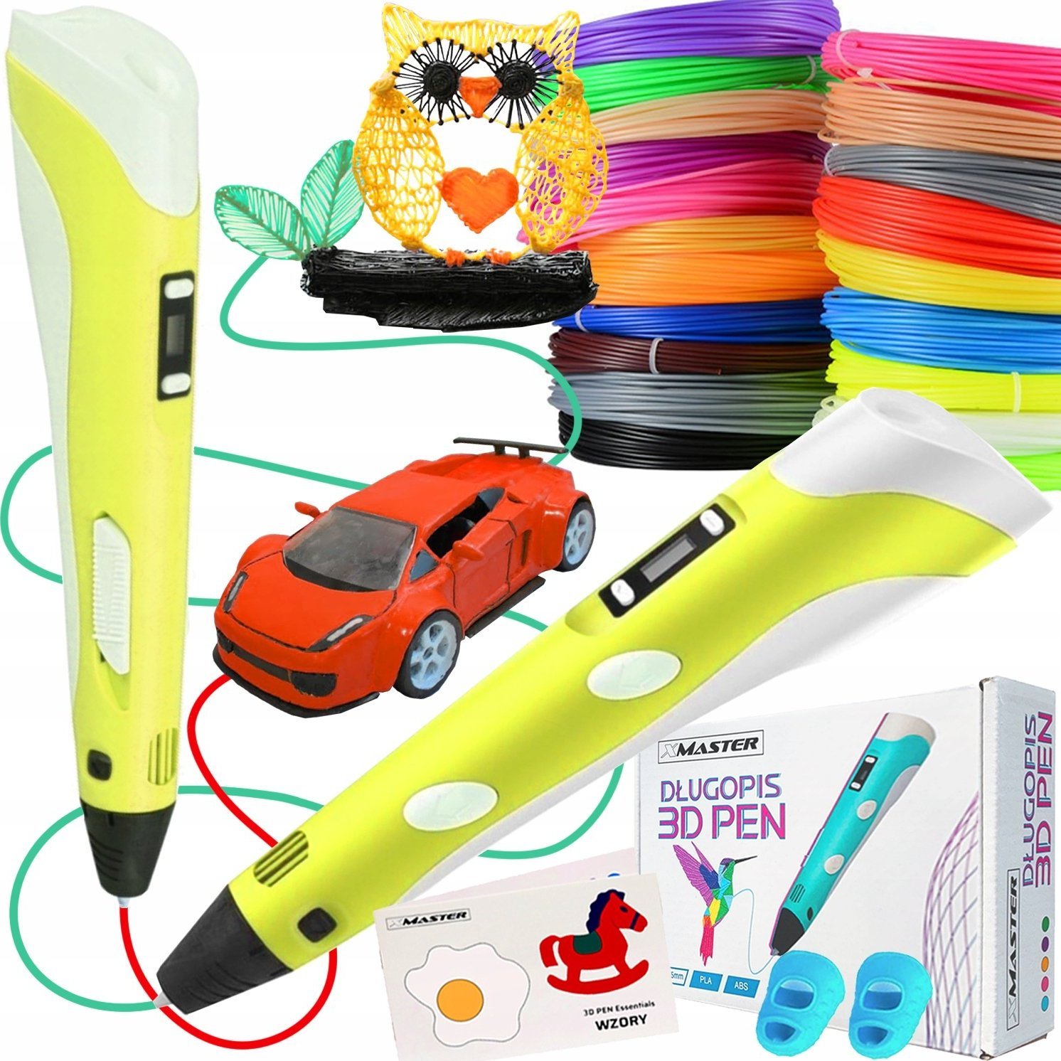 Długopis 3D XMaster Żółty z wkładami 50M