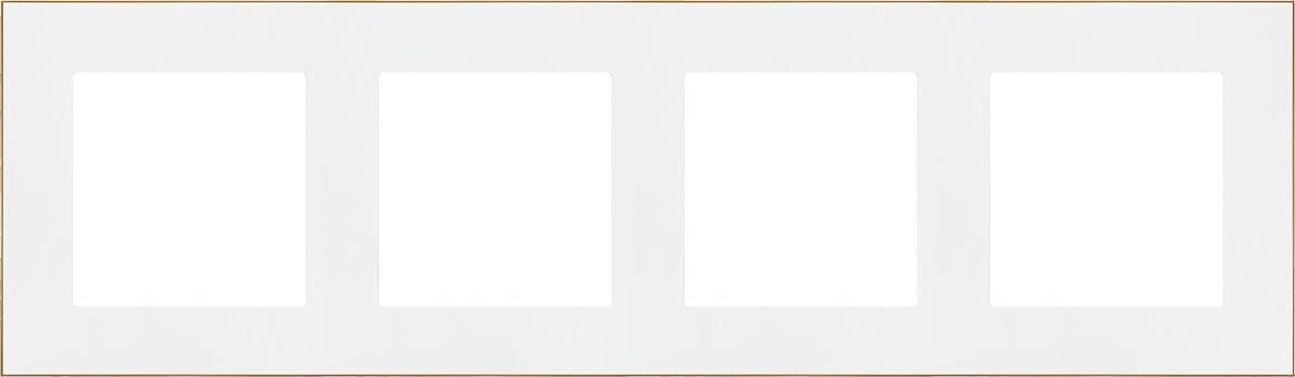 Kontakt-Simon Ramka poczwórna Kontakt-Simon 55 TRD4.166/111 DUO biała/złota