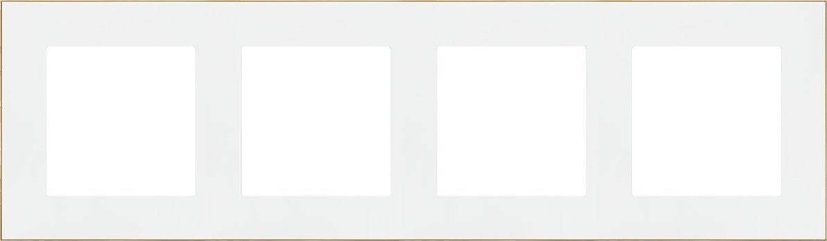 Kontakt-Simon Ramka poczwórna Kontakt-Simon 55 TRD4.166/111 DUO biała/złota