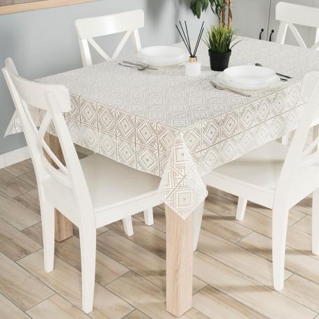 Markizeta Obrus dziany żakardowy, kolor kremowy 354530 szer. 160 cm.