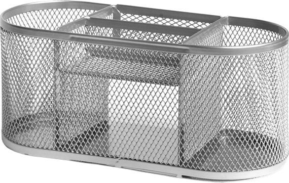 Forofis Przybornik na biurko FOROFIS 91333 srebrny metalowy