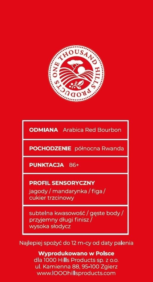 Kawa ziarnista RWANDA MUHABURA NATURAL ESPRESSO 400g