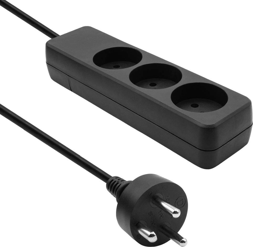 Listwa zasilająca ProXtend Danish Power Strip 3-way 3 gniazda 2 m czarna (K3-K02B)