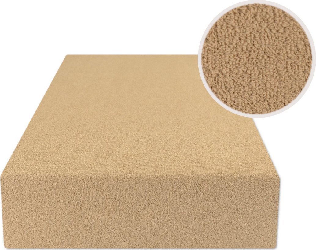 estilex Prześcieradło Z Gumką 180X200 Frotte Ciemny Beż