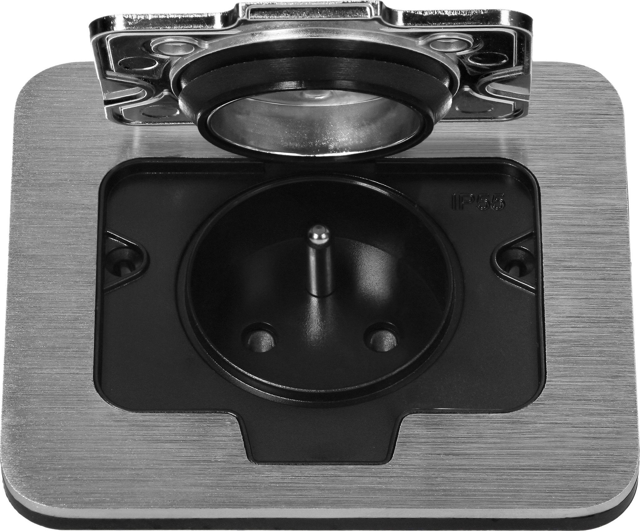 Orno Hermetyczne gniazdo elektryczne kwadratowe, IP55, szczotkowane aluminium