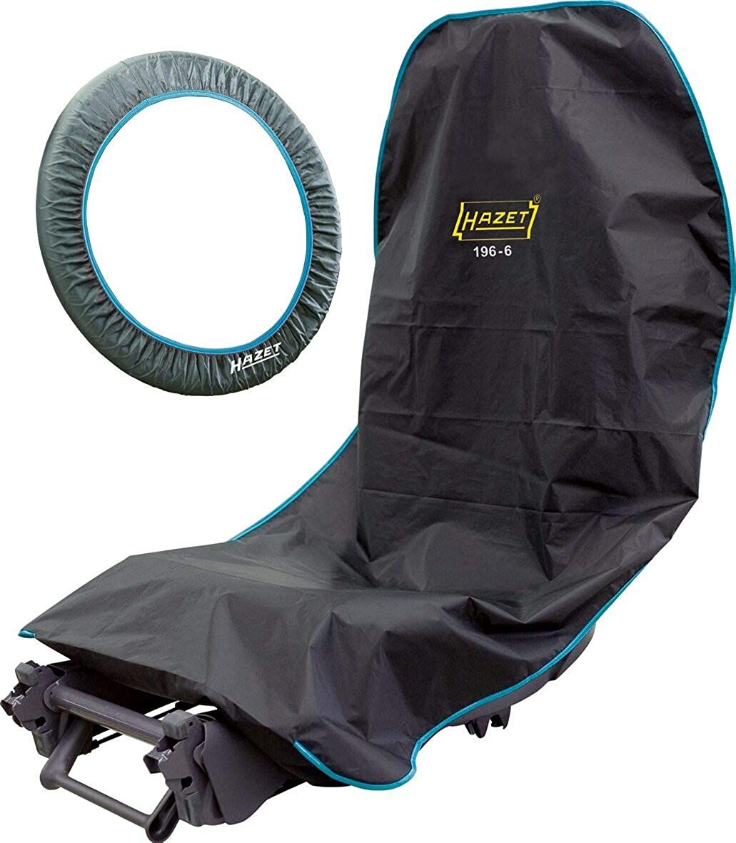 Hazet Hazet seat-steering wheel seat cover set 196-6 / 2, protective cover (black, waterproof, oil and grease repellent)