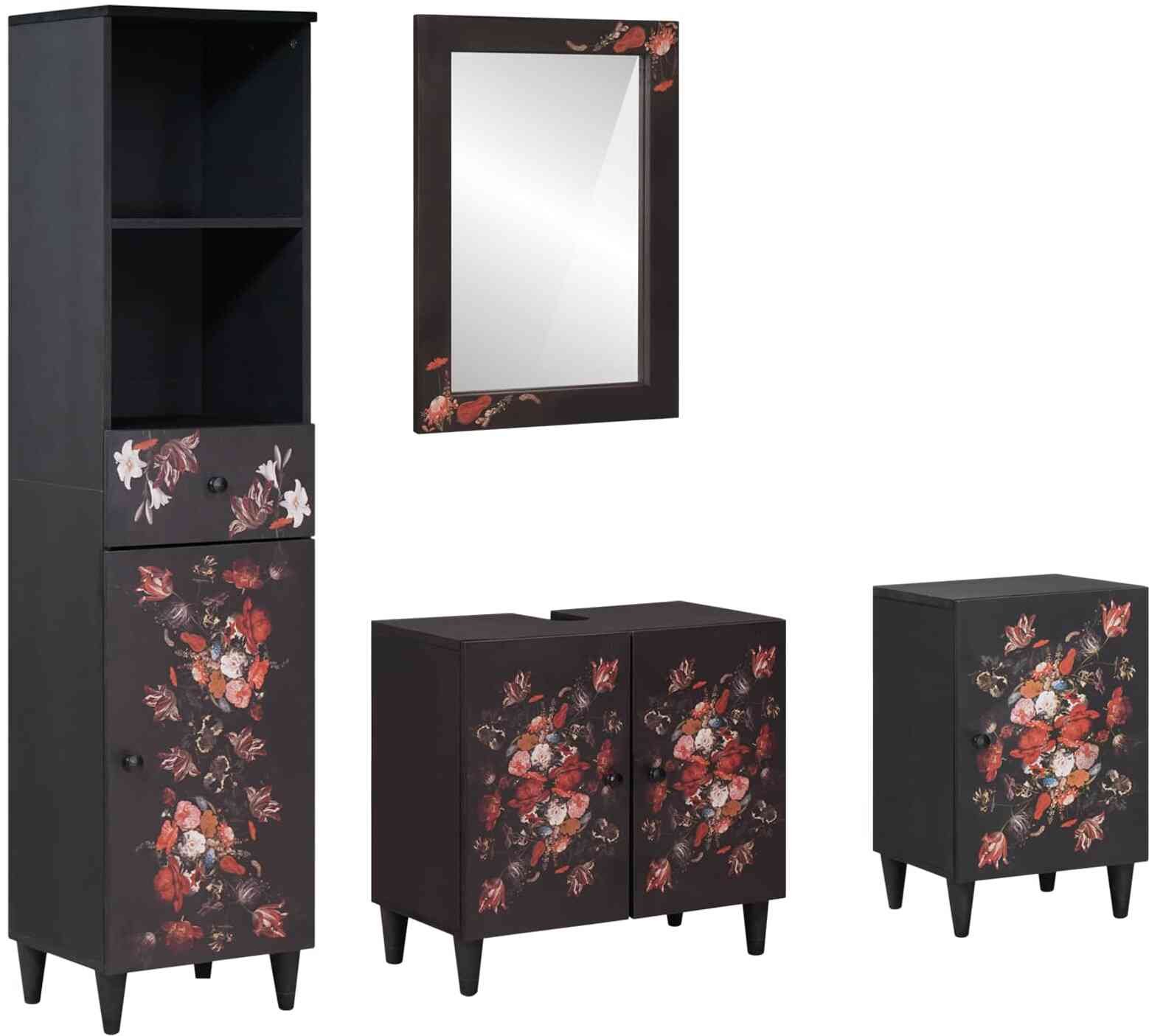 vidaXL Zestaw Szafek Łazienkowych z szufladą 4 pcs Drewno mango