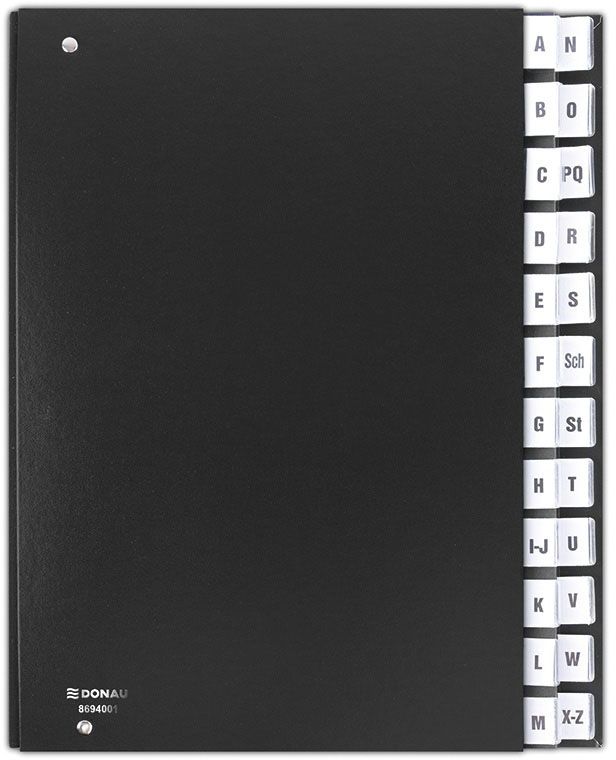 Donau TECZKA KORESPONDENCYJNA KARTON A4 A-Z CZARNA (8694001-01)