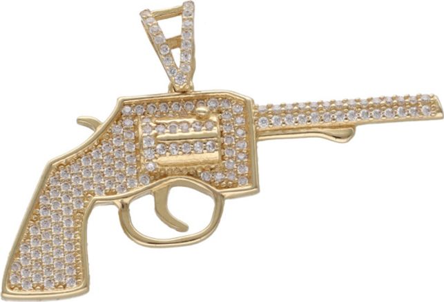 Lovrin Złota zawieszka 585 pistolet z cyrkoniami 4,59 g