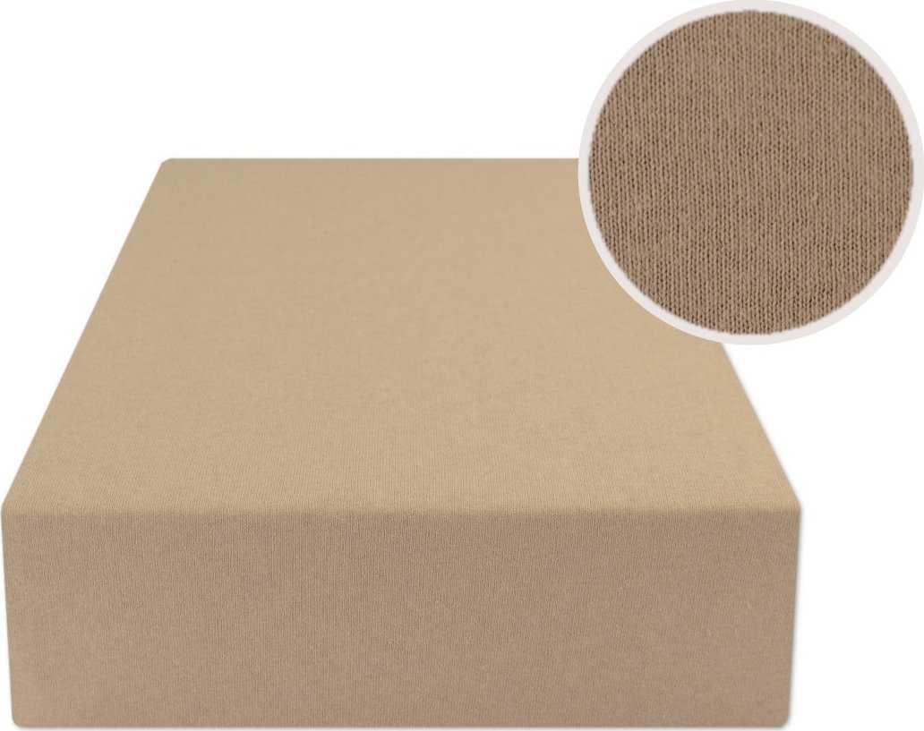 estilex Prześcieradło Z Gumką 160X200 Jersey Ciemny Beż