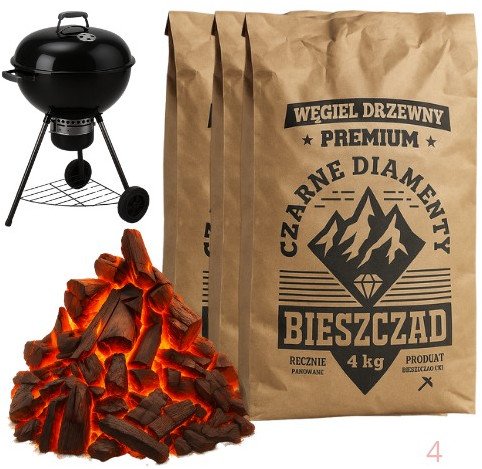 Węgiel do grilla drzewny Bieszczad 12 kg, premium