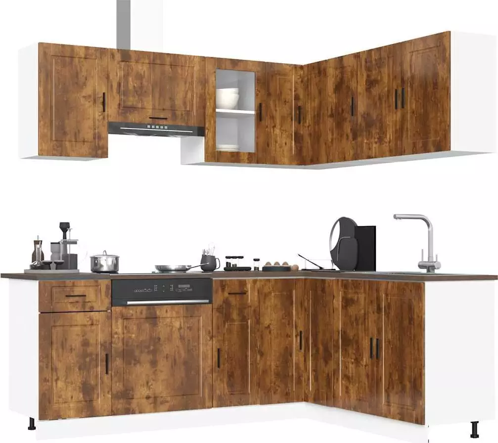 vidaXL vidaXL Zestaw szafek kuchennych, Porto, 11-częściowy, przydymiony dąb