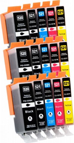 Tusz Canon 15x Tusz Do Canon PGI-520 CLI-521 21/11ml CMYK