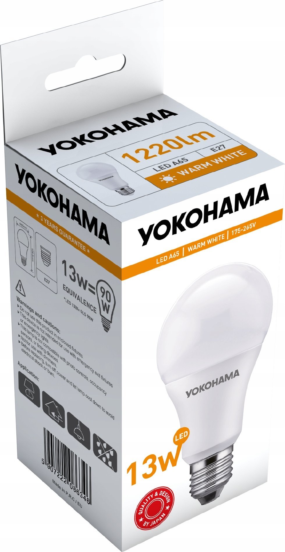 Yokohama Żarówka 13W E27 Led A60 CIEPŁA