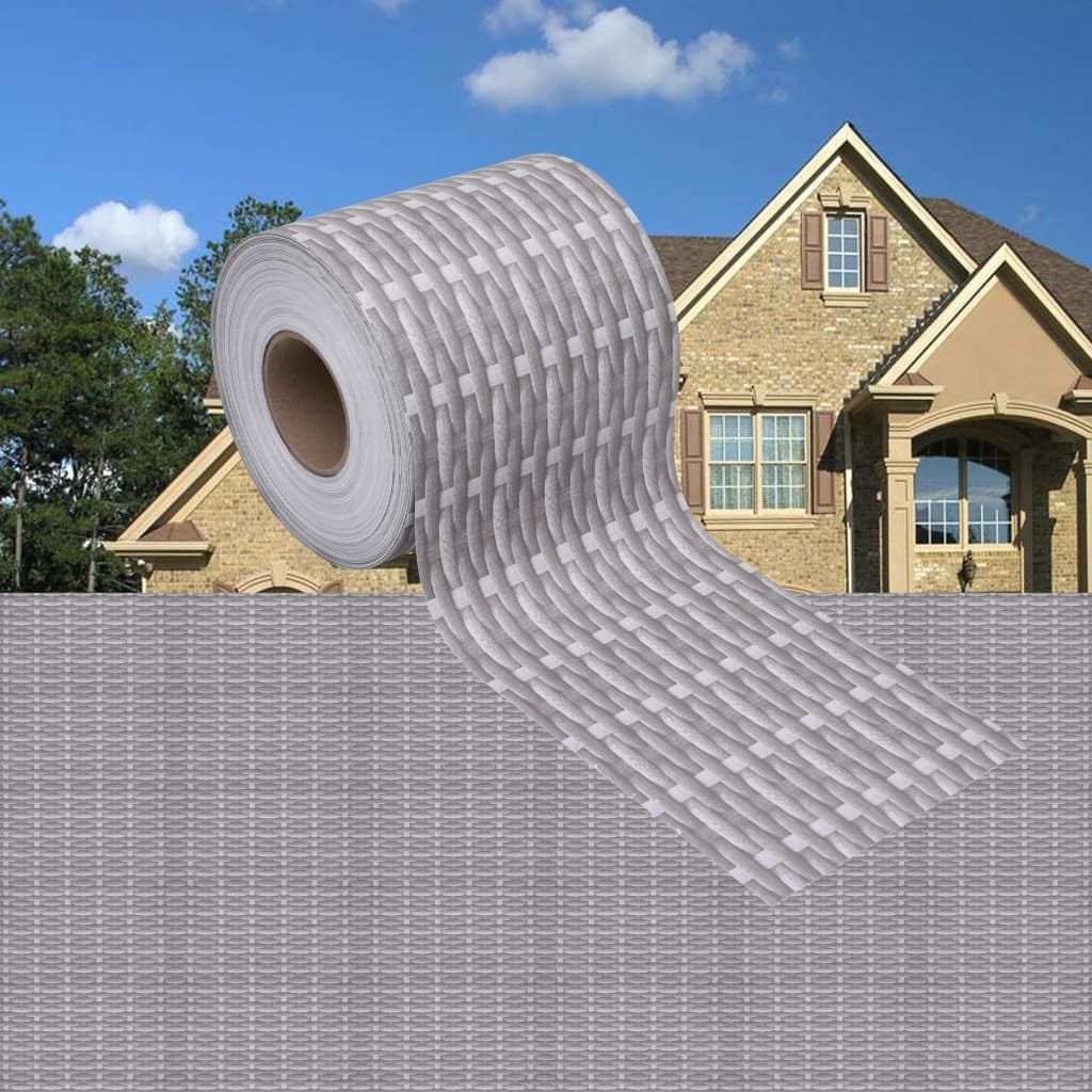 vidaXL VidaXL Osłona na ogrodzenie ogrodowe, PVC, 35x0,19 m, szary rattan