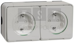 MUR39035 Mureva Styl Gniazdo 2P+PE schuko podwójne białe MUR39035
