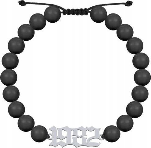 Radziszewska Jewellery Bransoleta Srebrna Męska Data Rocznik 925 Perły Prezent DEDYKACJA GRATIS