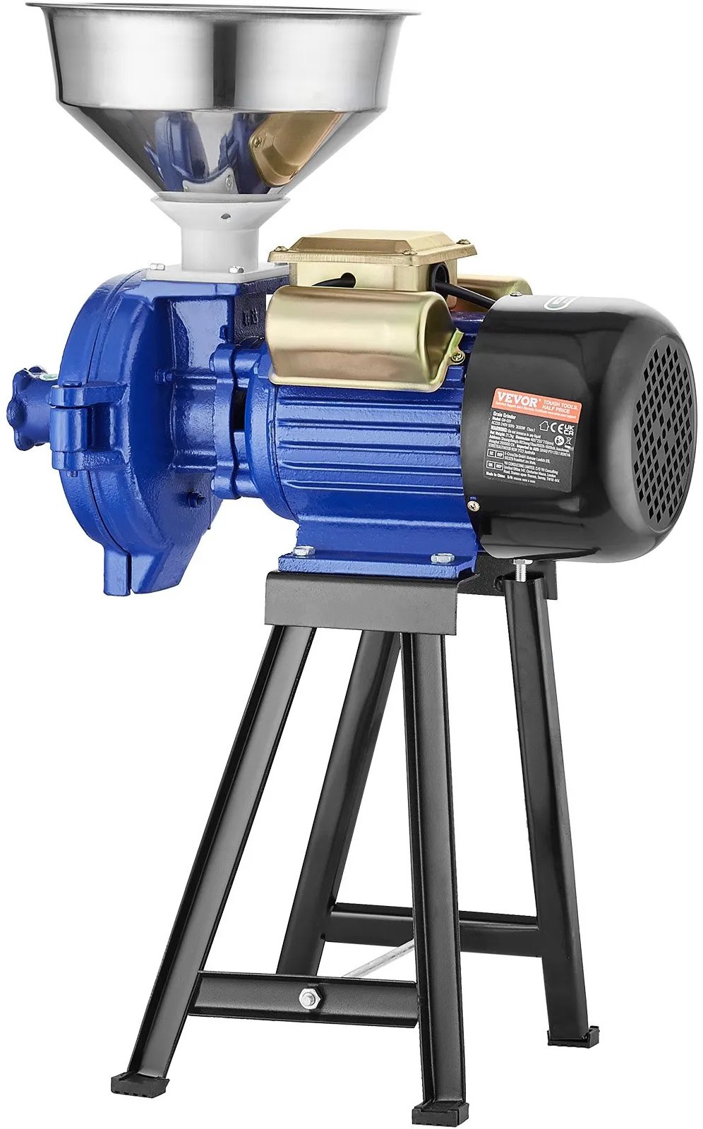 Młynek zbożowy elektryczny niebieski 3000W regulacja grubości pasza mąka