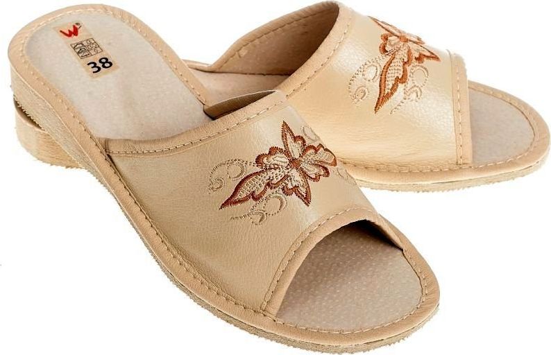 Wójciak Pantofle damskie ze skóry naturalnej pw70 35