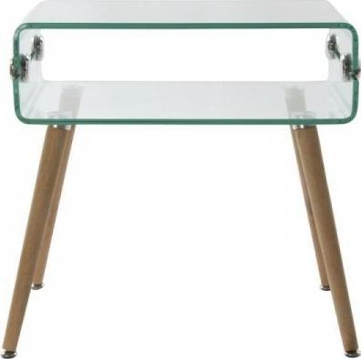 DKD Home Decor Stolik Nocny DKD Home Decor Szkło drewno bukowe (55 x 40 x 55 cm)